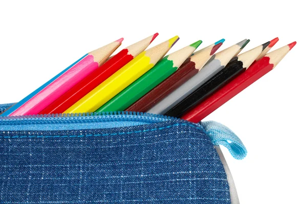 Caixa de lápis azul — Fotografia de Stock