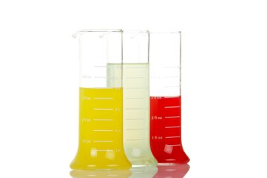 Three test flasks clipart