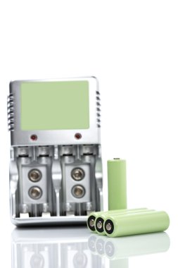 Rechargeable batteries and charger clipart