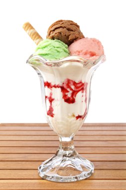 Multi flavor ice cream glass clipart