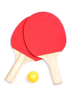 ping pong kürekler ve sarı top