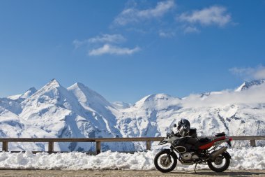 Motorbike in Grossglockner, Austria clipart