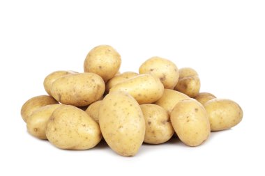 Stack of raw potatoes clipart