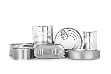 Assortment of food tin can clipart