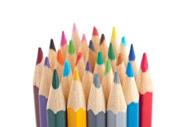 Assortment of coloured pencils clipart