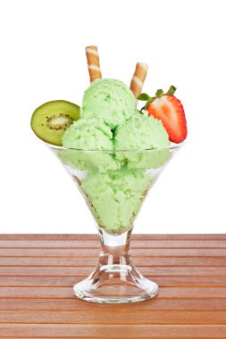 Delicious kiwi ice cream clipart