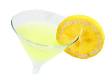 Green cocktail with lemon clipart
