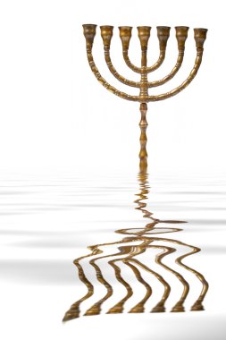 Menorah reflected on water clipart