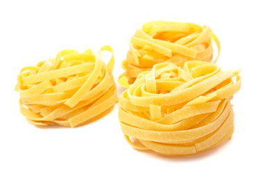 Three uncooked pasta nests clipart