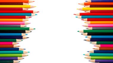 Assortment of coloured pencils clipart