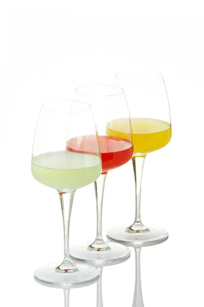 Tre bicchieri con bevande — Foto Stock