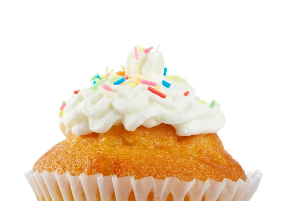 Smakelijke muffin met crème detail — Stockfoto
