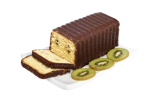 Kuchenstücke mit Kiwi — Stockfoto