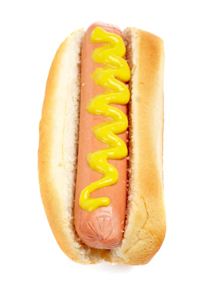 Hot dog with mustard — Stock Photo, Image