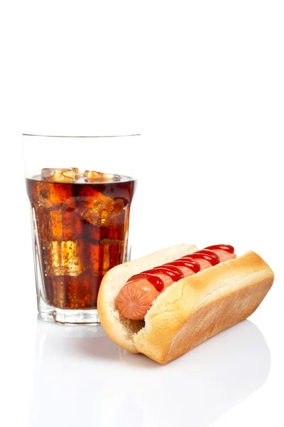 Hot dog a soda — Stock fotografie