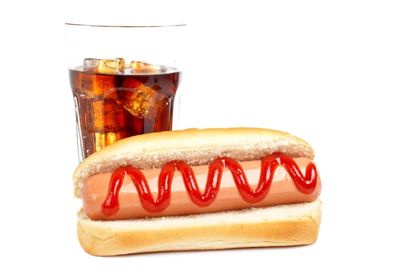 Hot dog e soda — Foto Stock