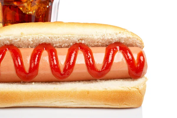 Hot dog and soda — Stock Photo, Image
