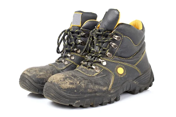 Pair of old work boots — Stock Photo, Image