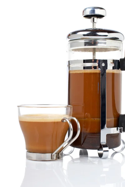 Tasse und Kaffeekanne — Stockfoto