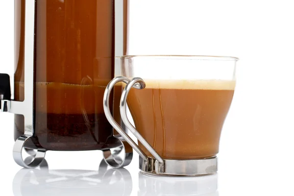 Cup en koffie pot — Stockfoto