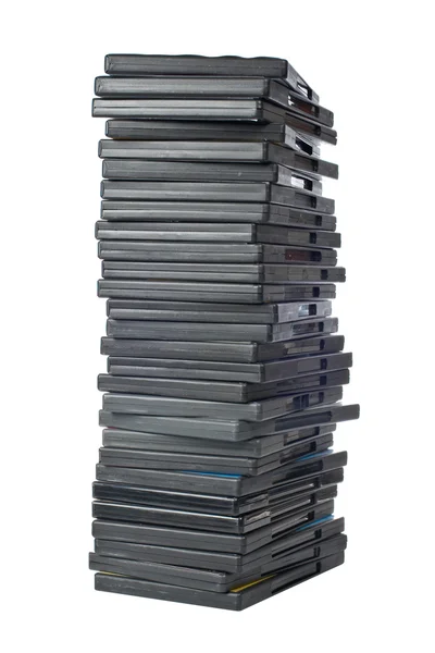 DVD-filmer i packa lådor — Stockfoto
