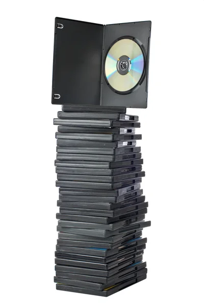DVD filmes em caixas de embalagem — Fotografia de Stock