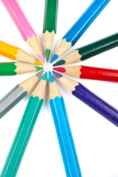 Олівці кольорові школи — стокове фото
