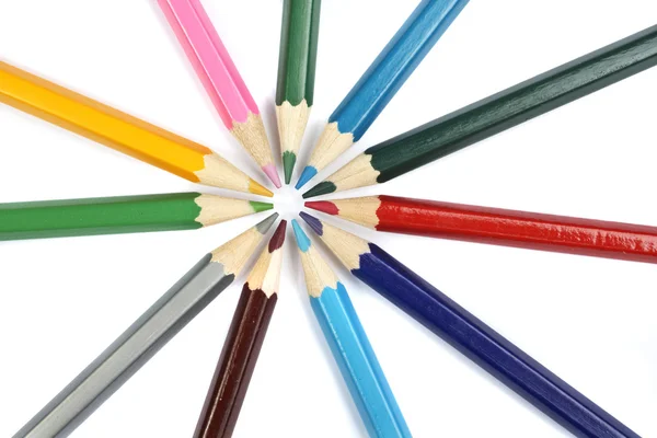Färgade skolan pennor — Stockfoto