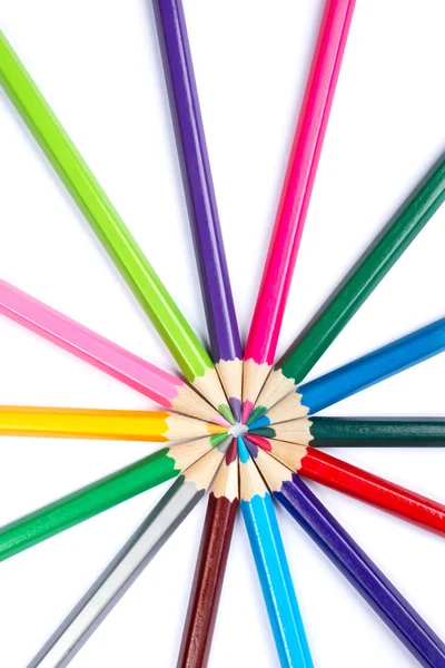 Färgade skolan pennor — Stockfoto