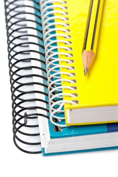 Lápis em dois cadernos — Fotografia de Stock