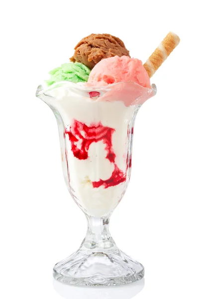 Více příchutí zmrzliny sklo — Stock fotografie