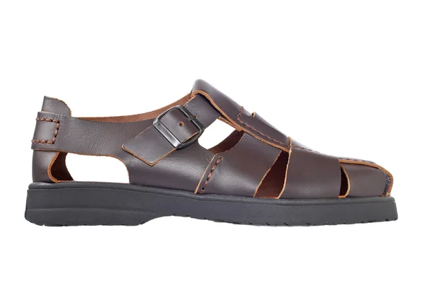 Brunt läder sandal — Stockfoto