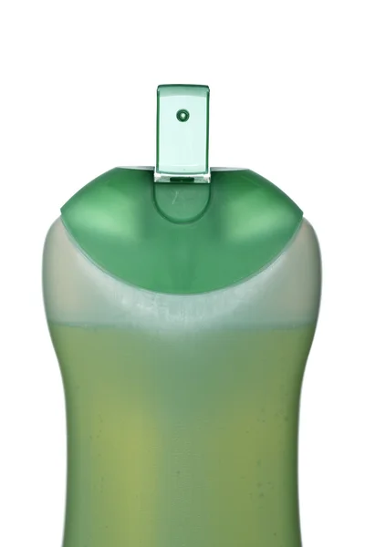 Botella de plástico abierta con jabón o champú —  Fotos de Stock