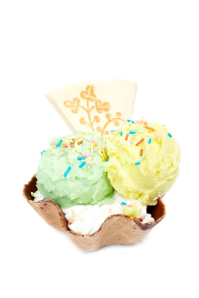 Delicious ice cream wafer — Stock Photo, Image