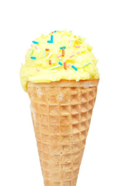 Вкусное ванильное мороженое — стоковое фото