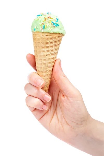 Tenendo delizioso gelato — Foto Stock