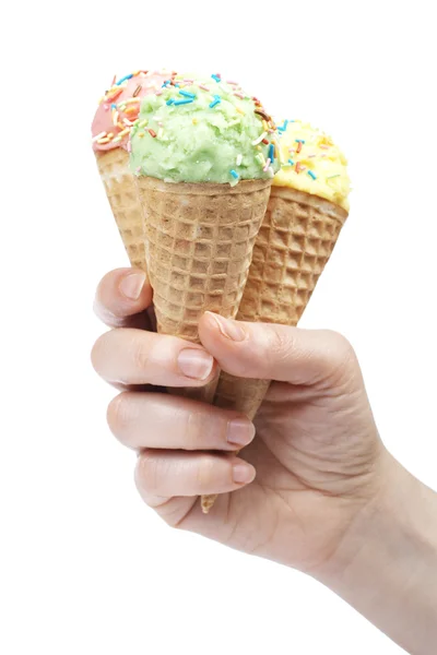 Delicious ice cream cones — Stock Photo, Image