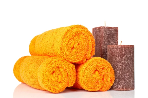 Asciugamani e candele — Foto Stock