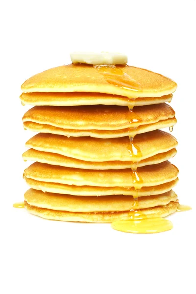 Pancakes with syrup and butter — Stock Photo, Image