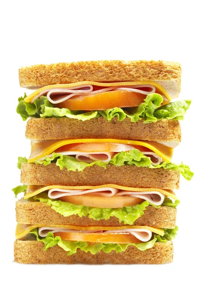 Büyük sağlıklı Jambonlu sandviç — Stok fotoğraf