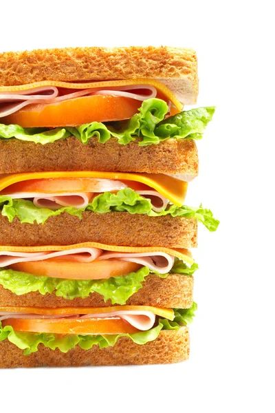 Μεγάλη σάντουιτς ζαμπόν υγιή — Φωτογραφία Αρχείου