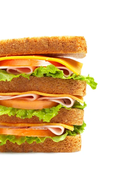 Μεγάλη σάντουιτς ζαμπόν υγιή — Φωτογραφία Αρχείου