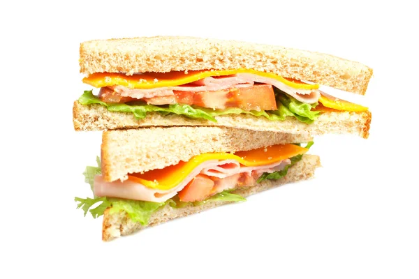 Egészséges sonkás szendvics — Stock Fotó
