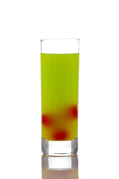 Fresh kiwi juice with cherries — Stock Photo, Image