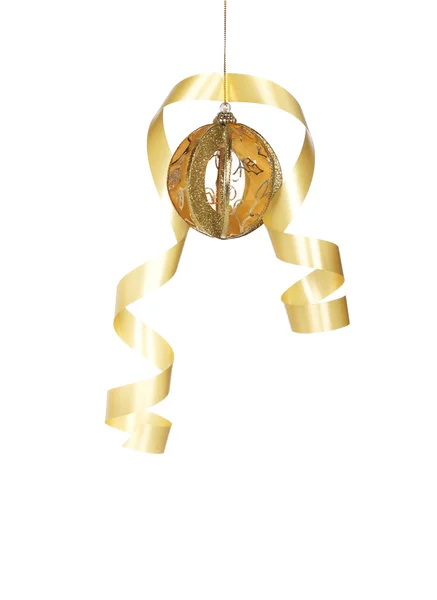 Christmas ball with a ribbon — Stock Photo, Image