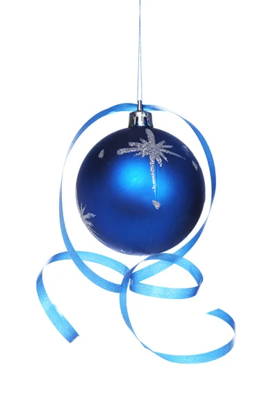Christmas ball with a ribbon — Stock Photo, Image