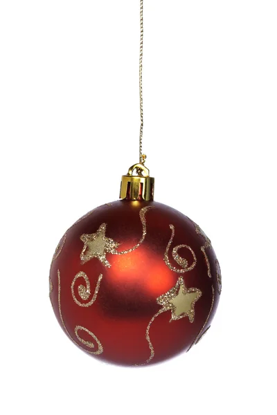 Kırmızı ve altın Noel top — Stok fotoğraf