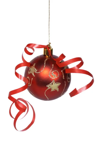 Bola de Natal com uma fita — Fotografia de Stock