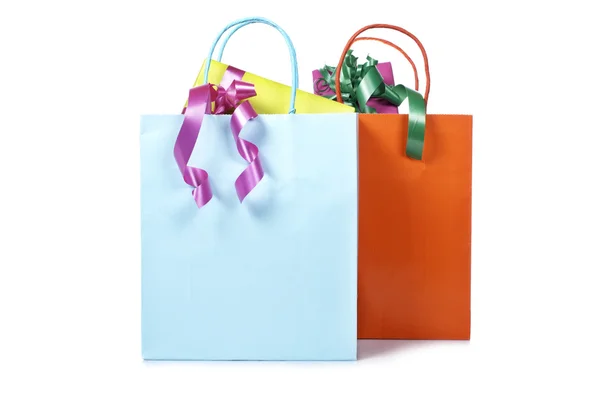 Dos bolsas de compras con regalos dentro —  Fotos de Stock