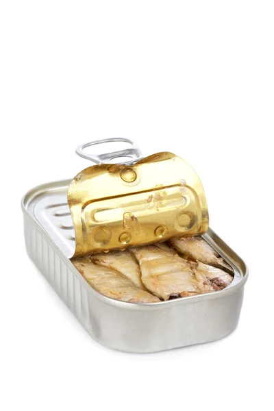 Lata abierta de sardinas —  Fotos de Stock